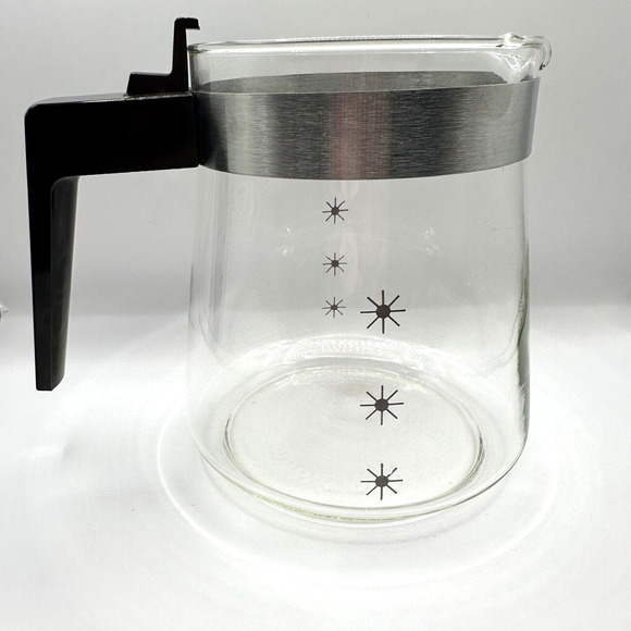 Vintage MCM Corning Glass Coffee Carafe Snowflake Star Mid Century - Picture 1 of 5